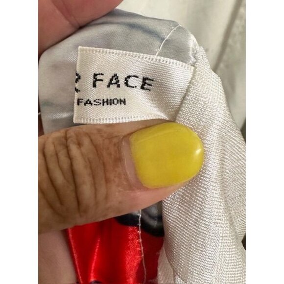 Face & Face Women Nostalgic Y2K NY Travel Telephone Booths Silky Pleaded Skirt L - Picture 8 of 8